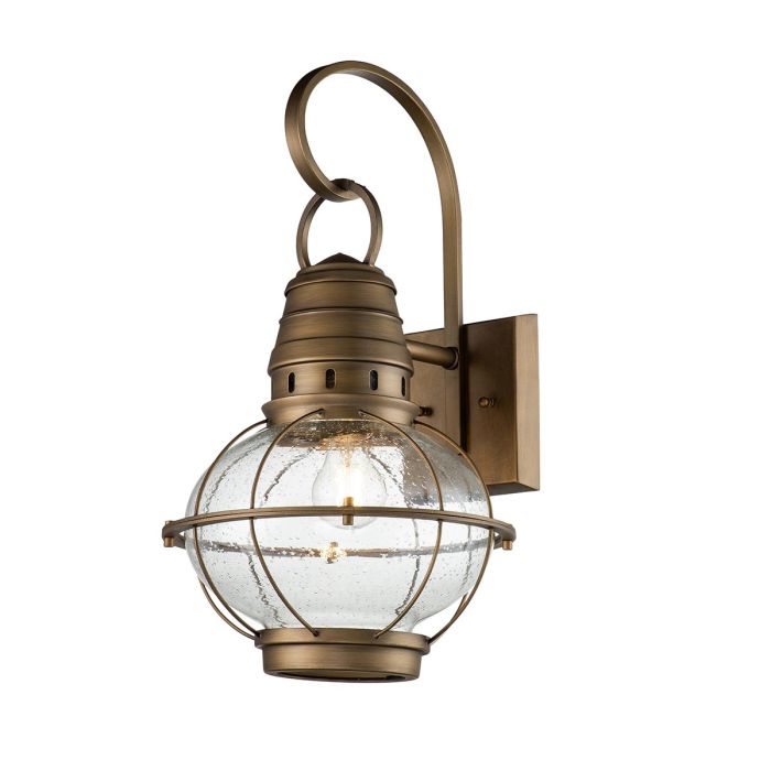 elstead lighting Bridgepoint 1 Light Large Wall Lantern - Natural Brass