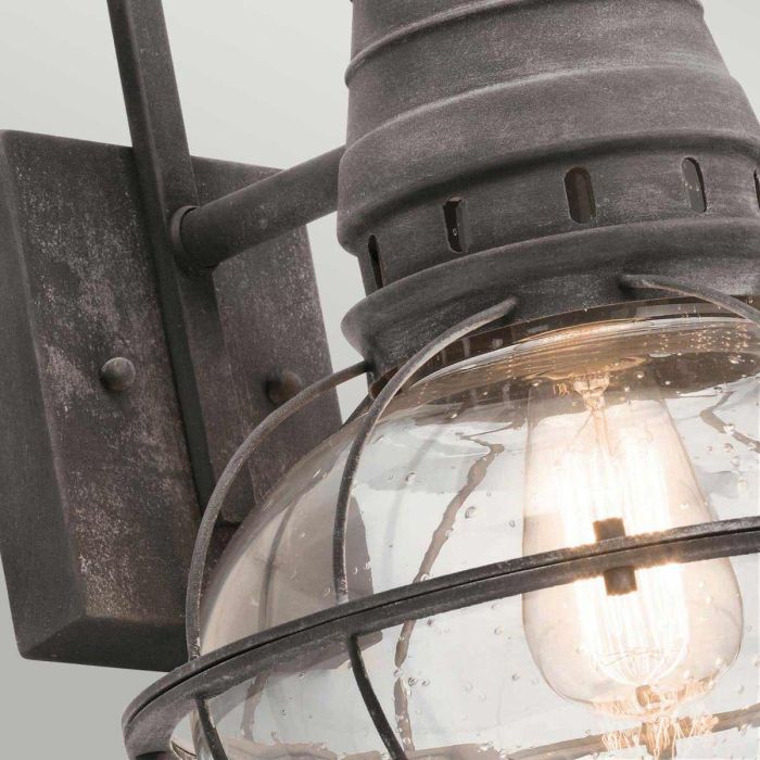 Elstead Lighting Bridgepoint 1 Light Large Wall Lantern - Weathered Zinc