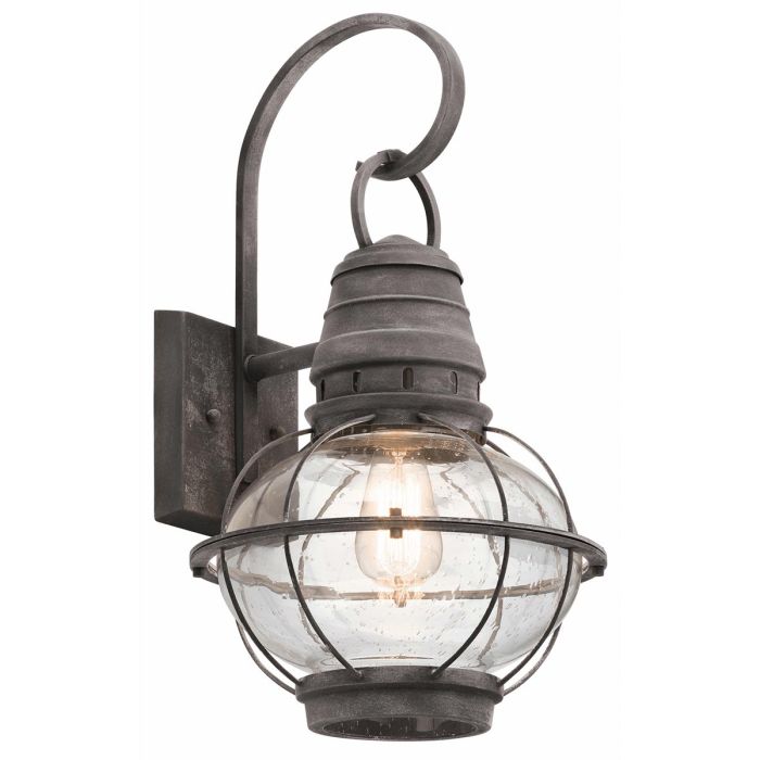 elstead lighting Bridgepoint 1 Light Large Wall Lantern - Weathered Zinc