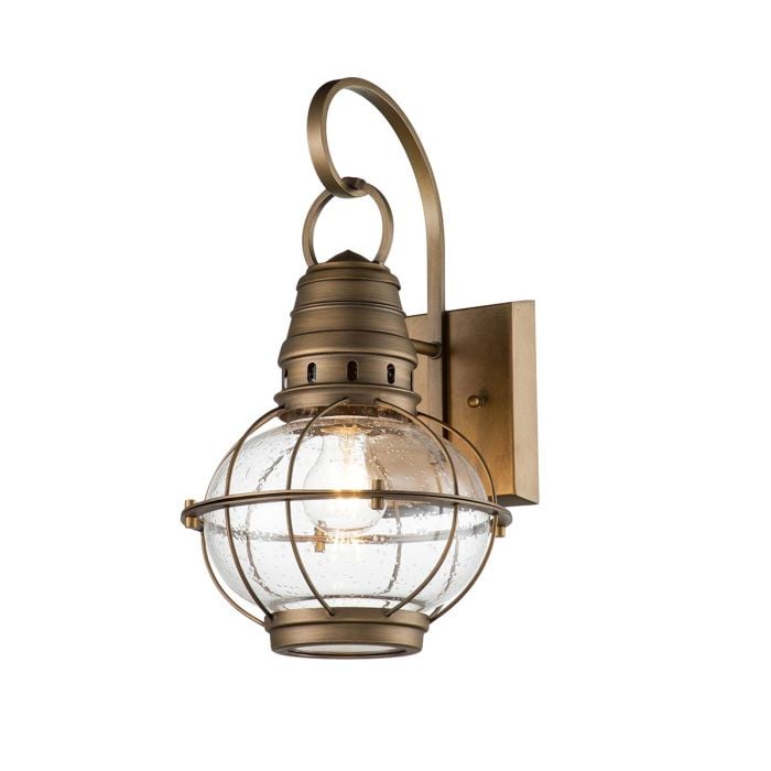 elstead lighting Bridgepoint 1 Light Medium Wall Lantern - Natural Brass