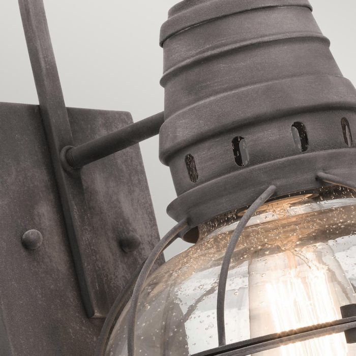 Elstead Lighting Bridgepoint 1 Light Medium Wall Lantern - Weathered Zinc