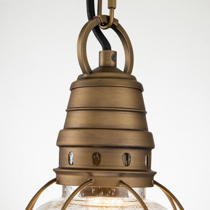 Elstead Lighting Bridgepoint 1 Light Small Chain Lantern - Natural Brass