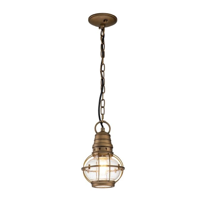 elstead lighting Bridgepoint 1 Light Small Chain Lantern - Natural Brass