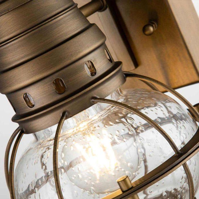 Elstead Lighting Bridgepoint 1 Light Small Wall Lantern - Natural Brass