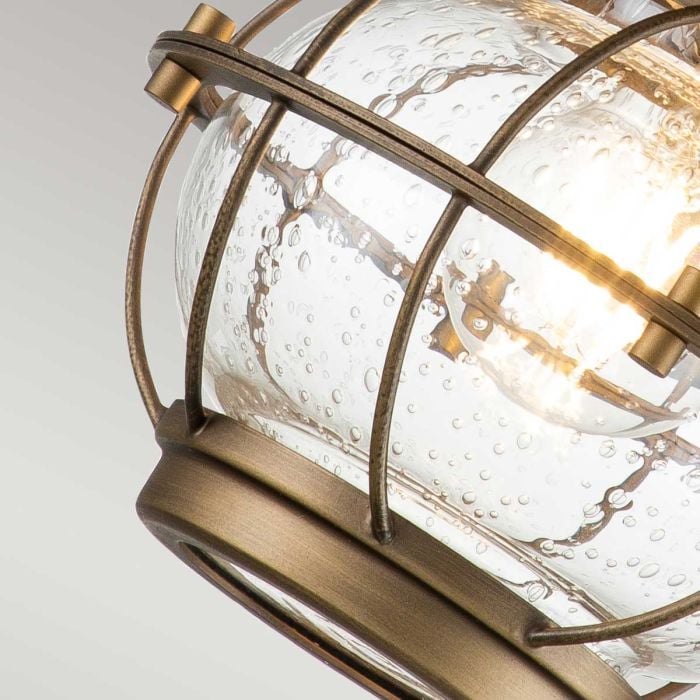 Elstead Lighting Bridgepoint 1 Light Small Wall Lantern - Natural Brass