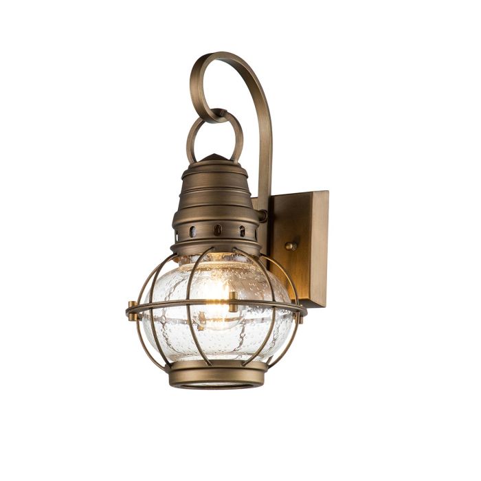 elstead lighting Bridgepoint 1 Light Small Wall Lantern - Natural Brass
