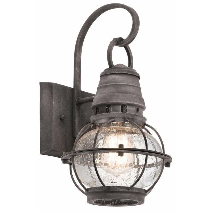 elstead lighting Bridgepoint 1 Light Small Wall Lantern - Weathered Zinc