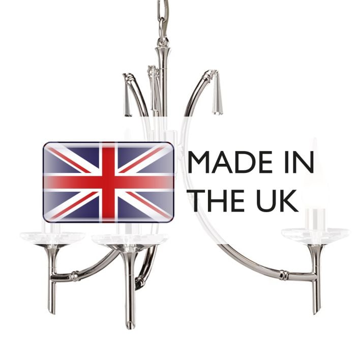 Elstead Lighting Brightwell 3 Light Chandelier - Polished Nickel