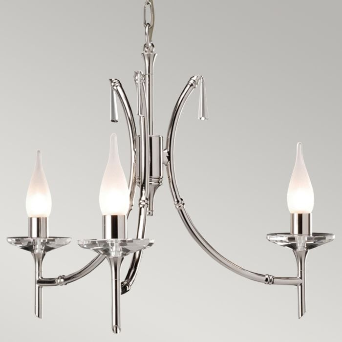Elstead Lighting Brightwell 3 Light Chandelier - Polished Nickel