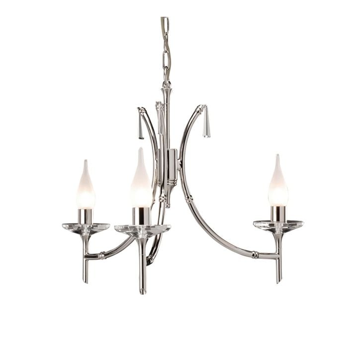 elstead lighting Brightwell 3 Light Chandelier - Polished Nickel