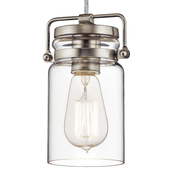 Elstead Lighting Brinley 1 Light Mini Pendant - Brushed Nickel