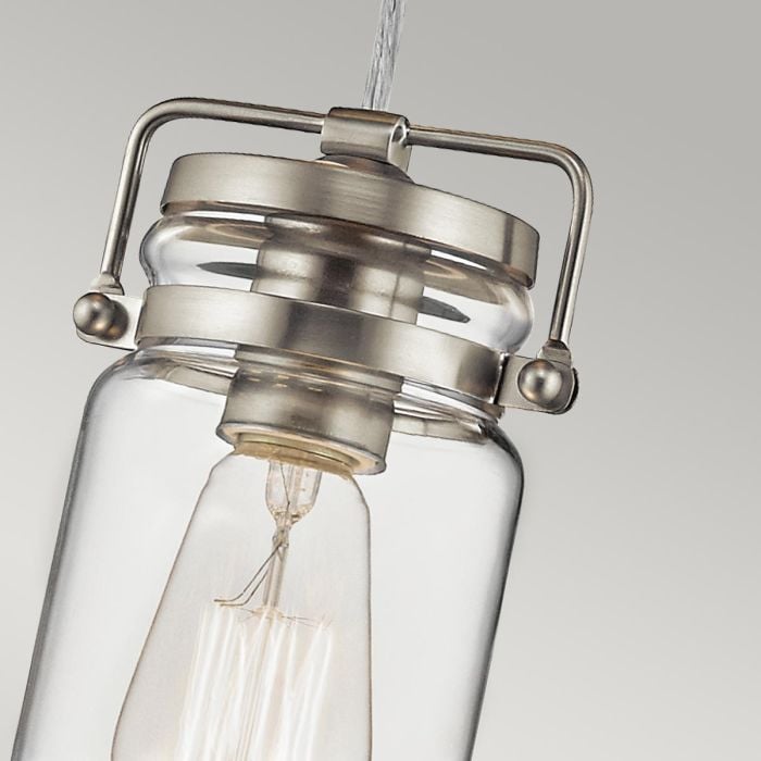 Elstead Lighting Brinley 1 Light Mini Pendant - Brushed Nickel