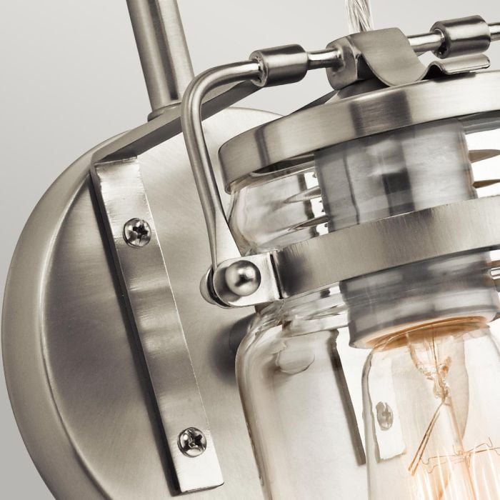 Elstead Lighting Brinley 1 Light Wall Light - Brushed Nickel