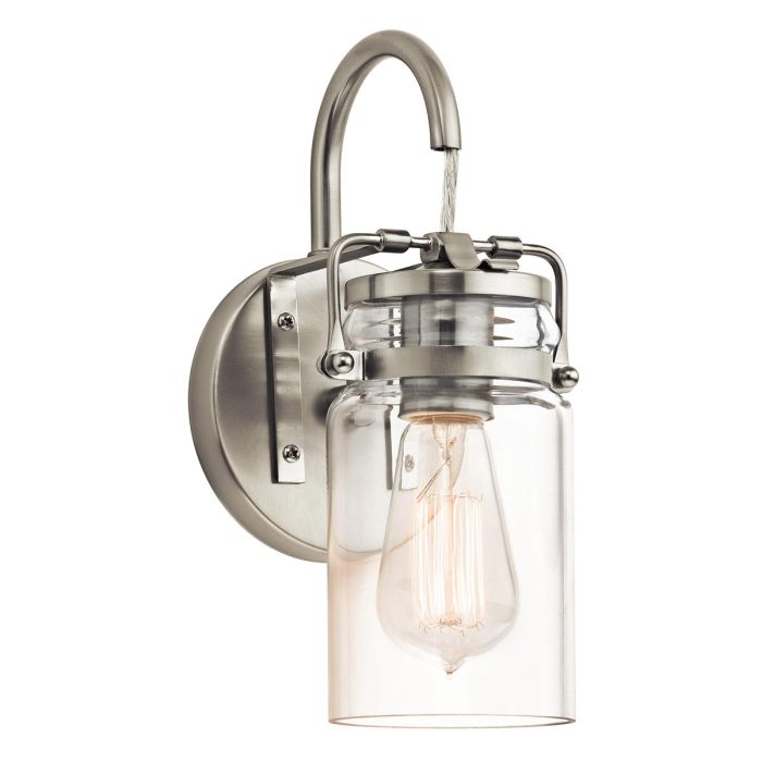 elstead lighting Brinley 1 Light Wall Light - Brushed Nickel