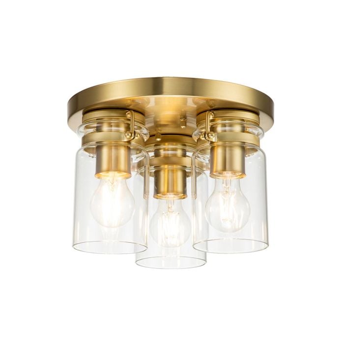 elstead lighting Brinley 3 Light Flush - Brushed Brass