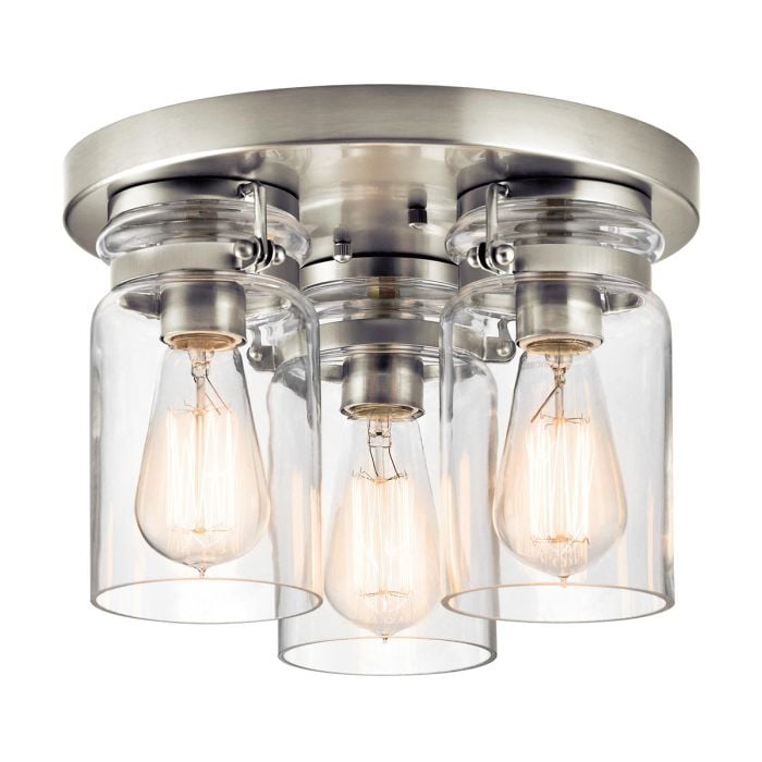 elstead lighting Brinley 3 Light Flush - Brushed Nickel