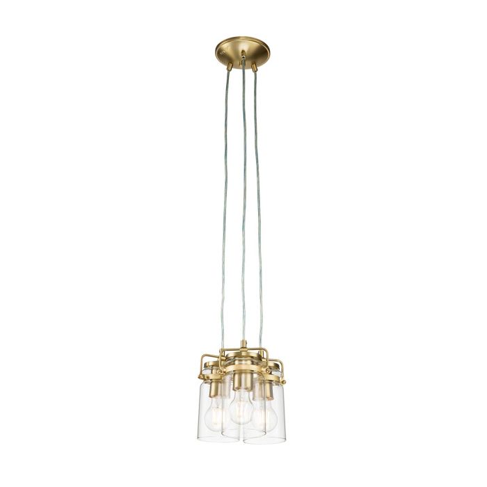 elstead lighting Brinley 3 Light Pendant - Brushed Brass