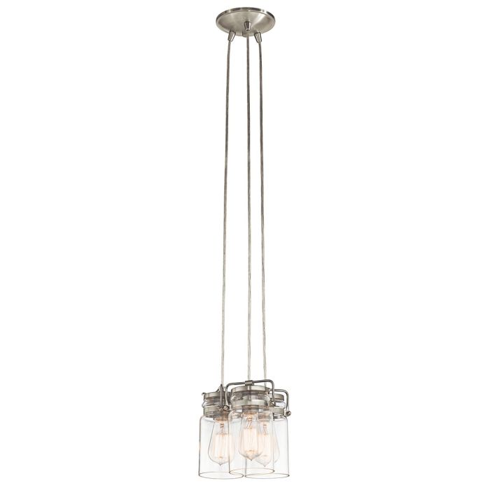 elstead lighting Brinley 3 Light Pendant - Brushed Nickel