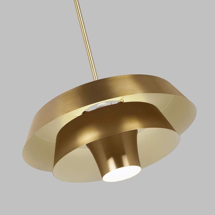 Elstead Lighting Brisbin 1 Light Pendant - Burnished Brass
