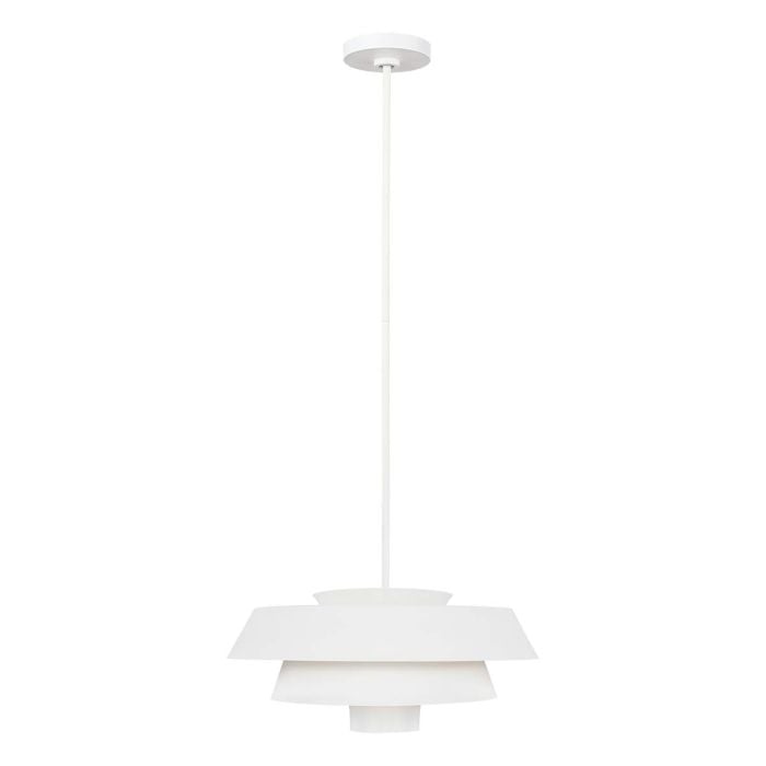elstead lighting Brisbin 1 Light Pendant - Matte White