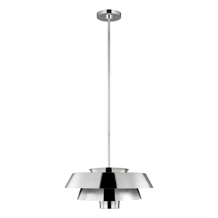 elstead lighting Brisbin 1 Light Pendant - Polished Nickel