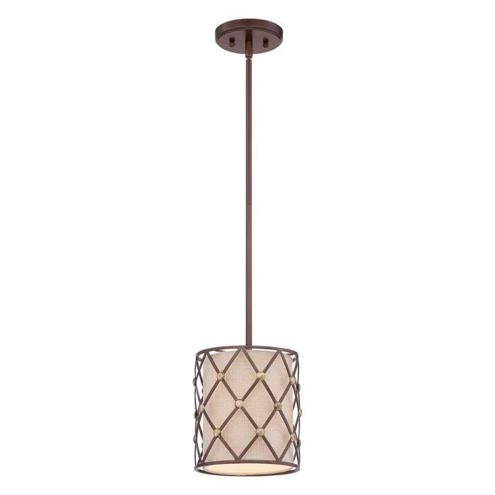 elstead lighting Brown Lattice 1 Light Mini Pendant - Copper Canyon