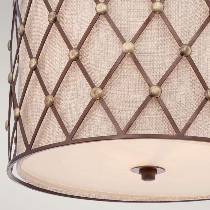 Elstead Lighting Brown Lattice 3 Light Medium Pendant - Copper Canyon
