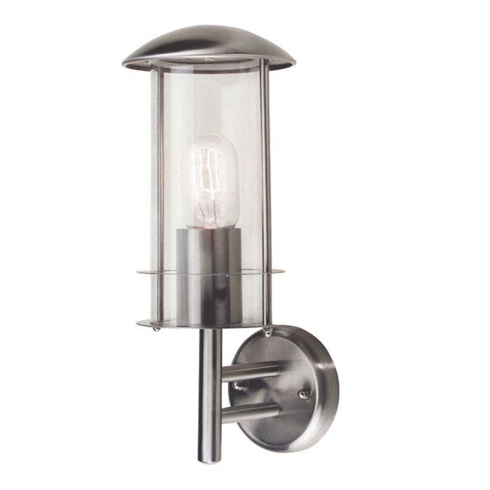 elstead lighting Bruges Stainless Steel 1 Light Wall Lantern - Stainless Steel