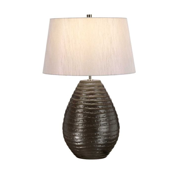 elstead lighting Brunswick 1 Light Table Lamp with Silver Shade