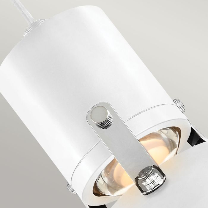 Elstead Lighting Brynne 1 Light Medium LED Pendant - Polished Nickel - Flat White/Chrome