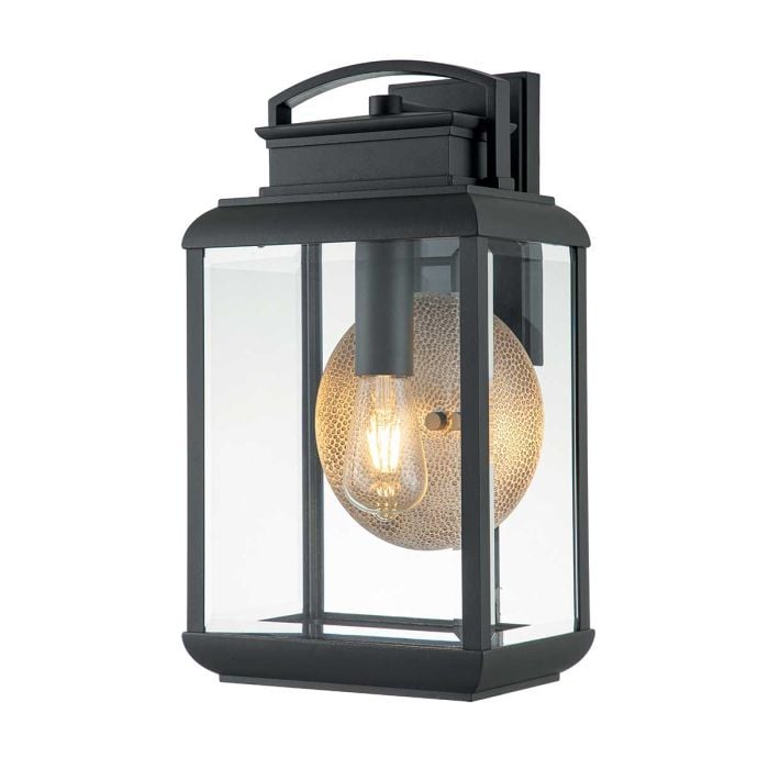elstead lighting Byron 1 Light Large Wall Lantern - Graphite with Pewter Reflector