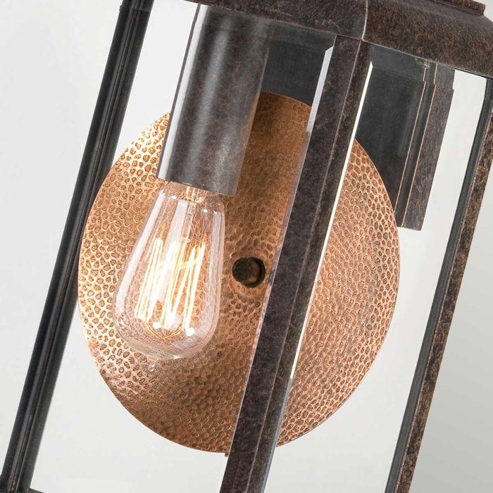 Elstead Lighting Byron 1 Light Large Wall Lantern - Imperial Bronze With Copper Reflector