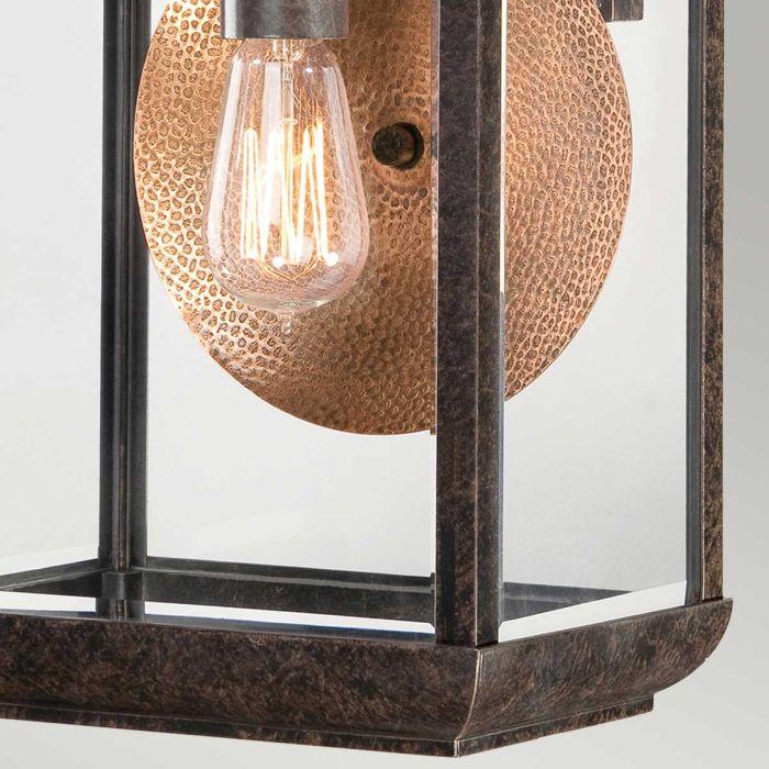 Elstead Lighting Byron 1 Light Large Wall Lantern - Imperial Bronze With Copper Reflector
