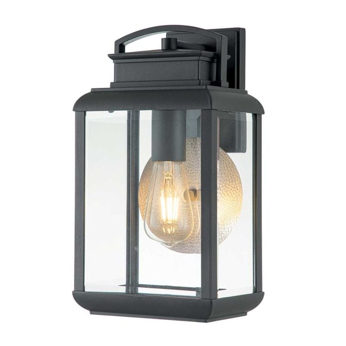 elstead lighting Byron 1 Light Medium Wall Lantern - Graphite with Pewter Reflector