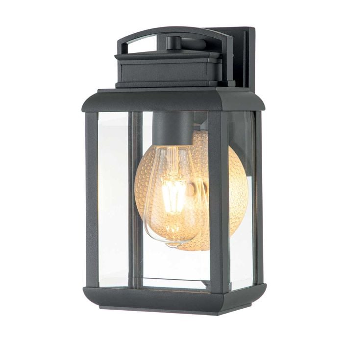 elstead lighting Byron 1 Light Small Wall Lantern - Graphite with Pewter Reflector