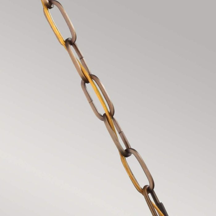 Elstead Lighting Cadence 1 Light Mini Pendant - Dark Antique Brass/ Matte Black