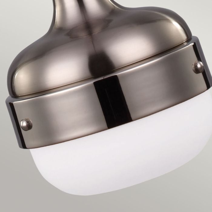 Elstead Lighting Cadence 1 Light Mini Pendant - Polished Nickel/Brushed Steel