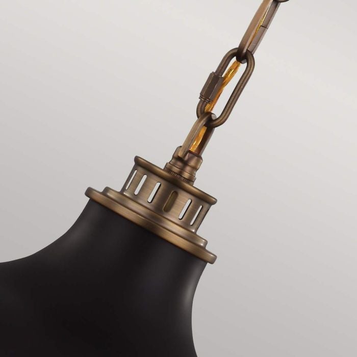 Elstead Lighting Cadence 2 Light Pendant - Dark Antique Brass/ Matte Black