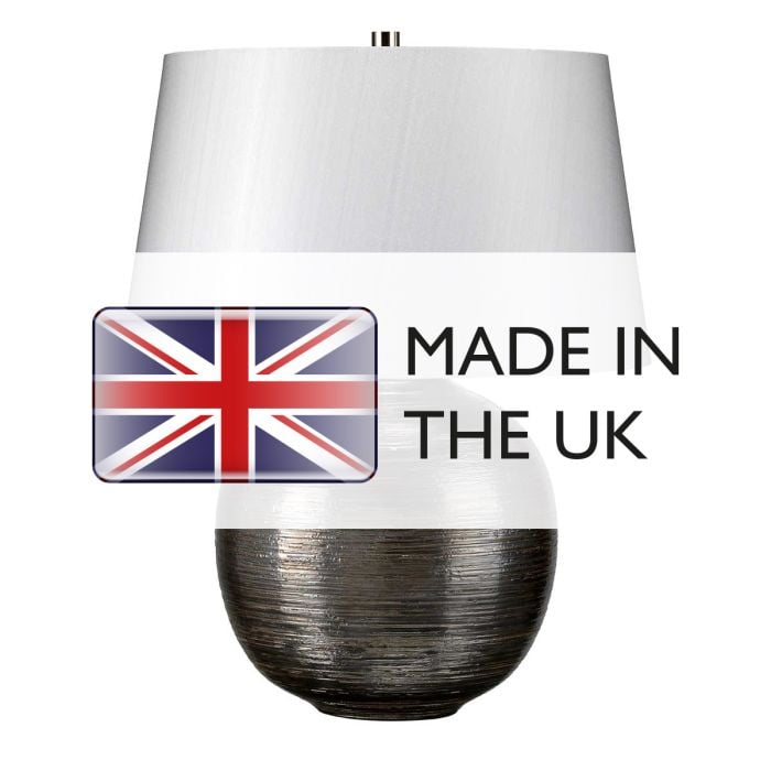 Elstead Lighting Caesar 1 Light Table Lamp - Silver With Silver Shade