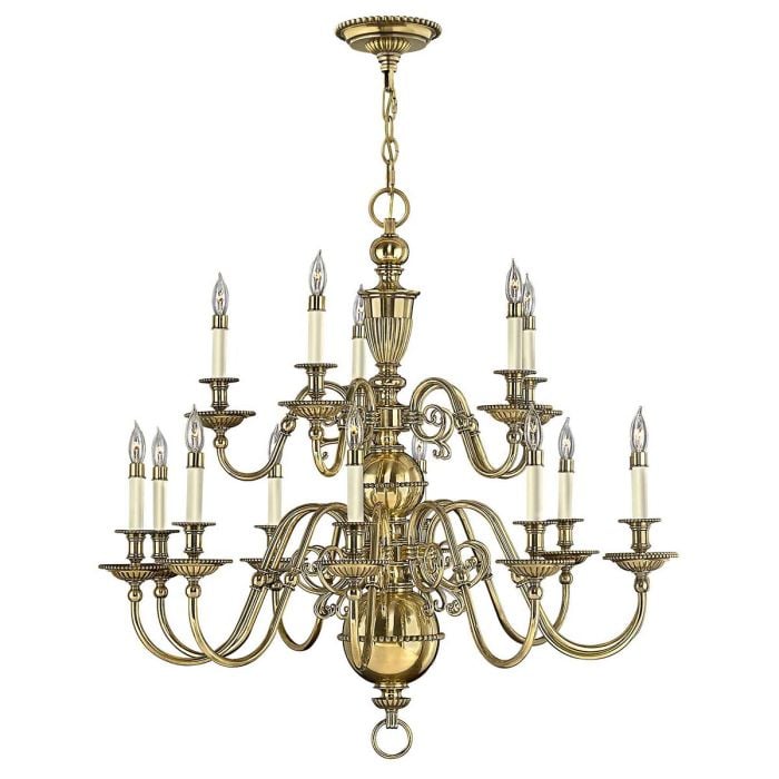 elstead lighting Cambridge 15 Light Chandelier - Burnished Brass