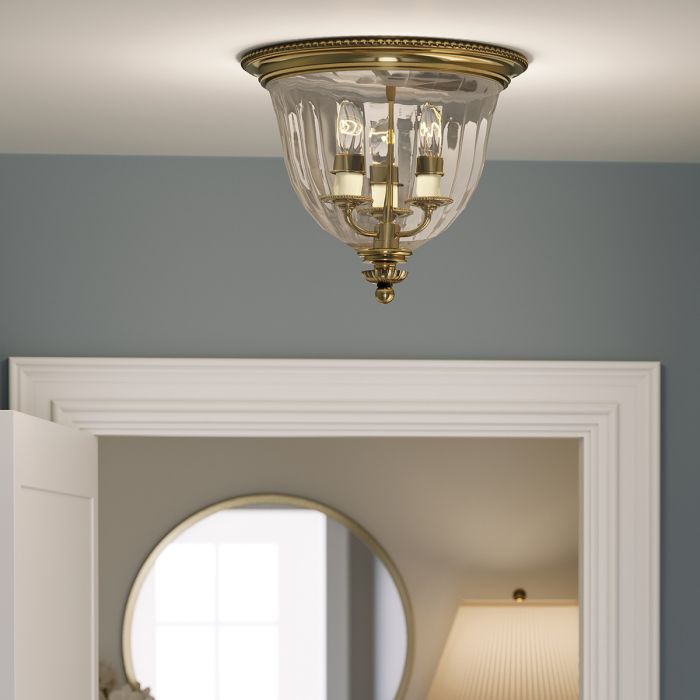 Elstead Lighting Cambridge 3 Light Flush - Burnished Brass