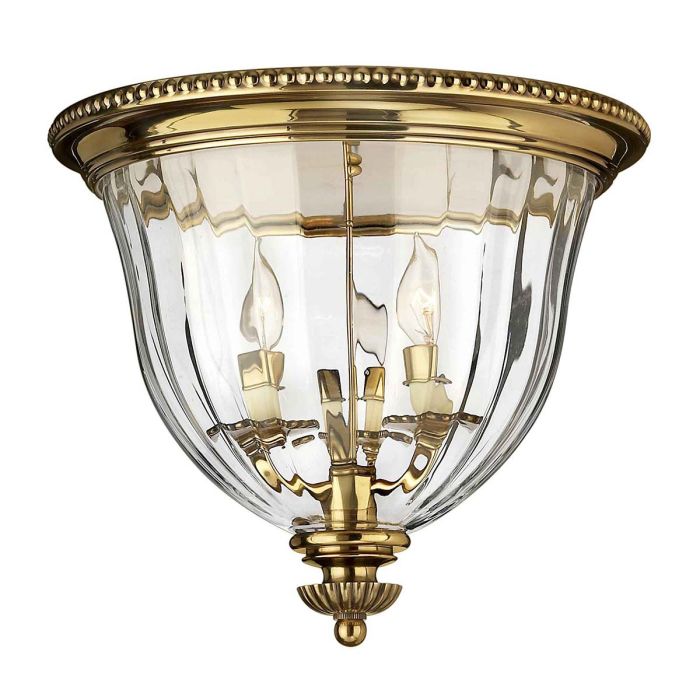 elstead lighting Cambridge 3 Light Flush - Burnished Brass