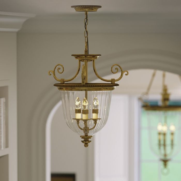 Elstead Lighting Cambridge 3 Light Small Pendant - Burnished Brass