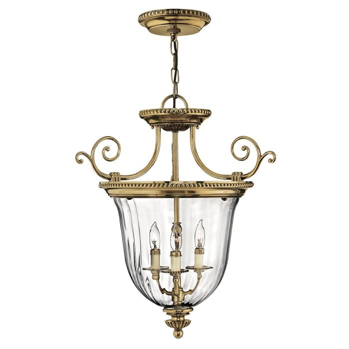elstead lighting Cambridge 3 Light Small Pendant - Burnished Brass