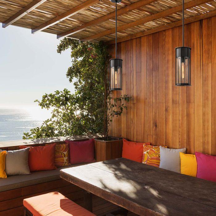 Elstead Lighting Camillo 1lt Outdoor Pendant - Textured Black