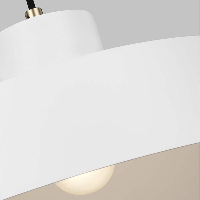 Elstead Lighting Candor 1 Light Pendant - Matte White And Brass