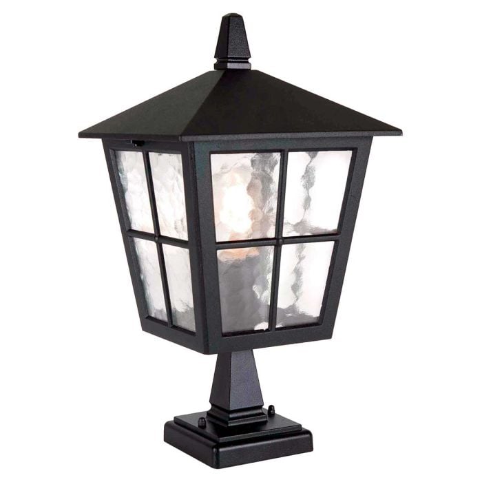 elstead lighting Canterbury 1 Light Pedestal Lantern - Black