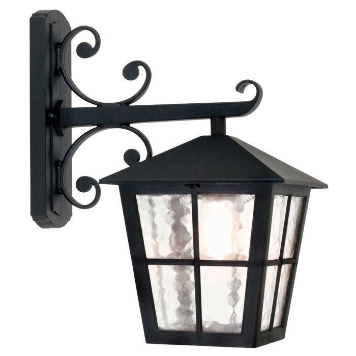 elstead lighting Canterbury 1 Light Wall Down Lantern - Black