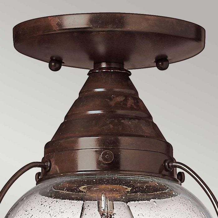 Elstead Lighting Cape Cod 1 Light Flush Lantern - Sienna Bronze