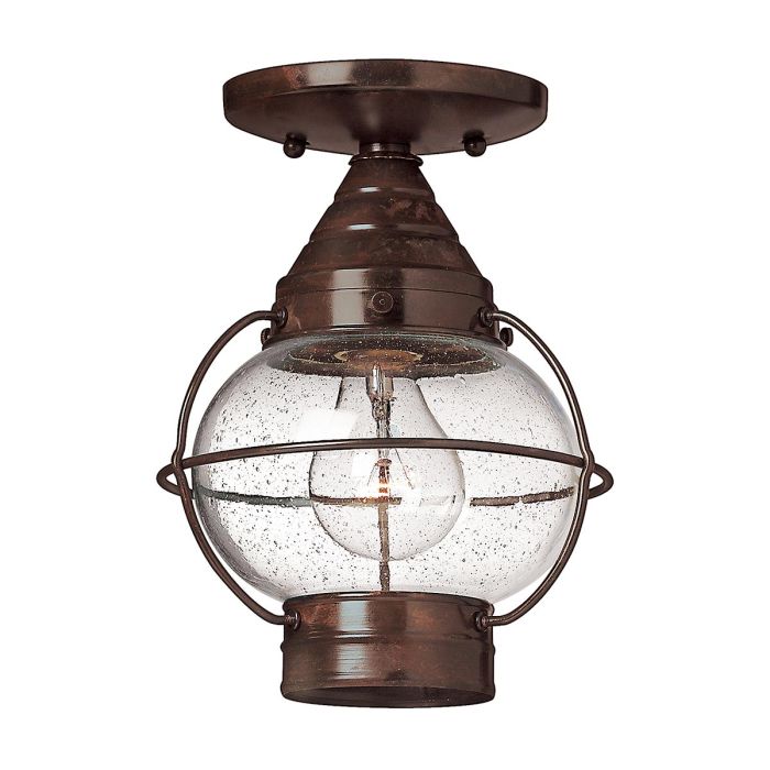 elstead lighting Cape Cod 1 Light Flush Lantern - Sienna Bronze